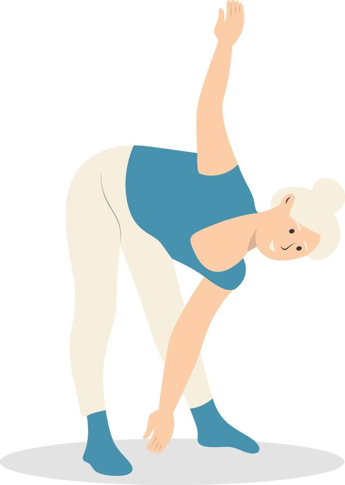 Illustration of Active Elderly Person with Flat Design. vector