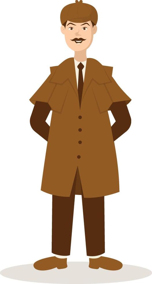 Detective Profession Illustration in Cartoon Shape vector