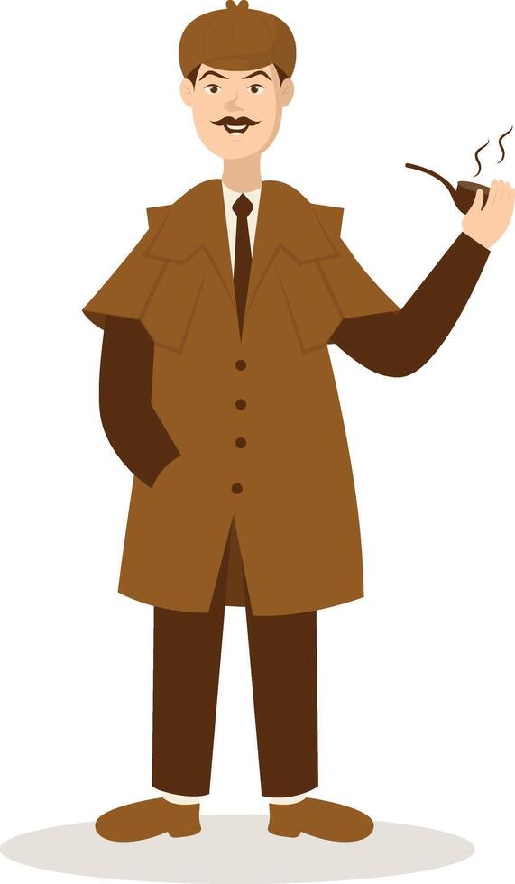 Detective Profession Illustration in Cartoon Shape. vector