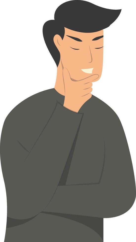 Illustration of People Confused and Thinking Isolated on White Background. vector