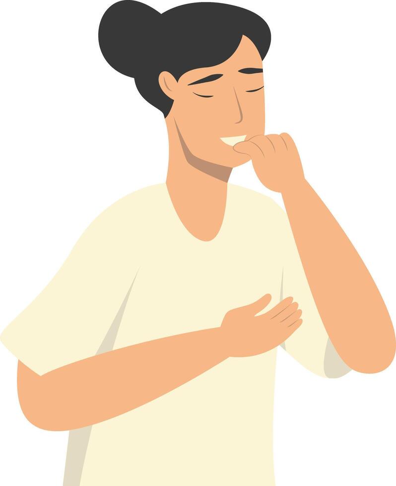 Illustration of Woman Confused and Thinking in Flat Design vector
