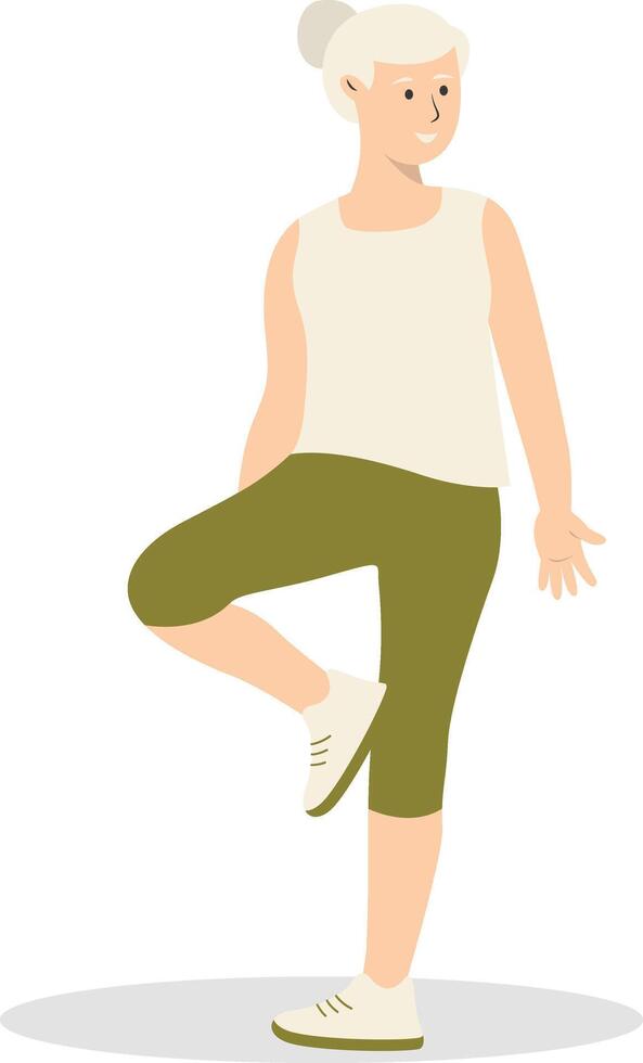 Illustration of Active Elderly Person with Cartoon Design. vector