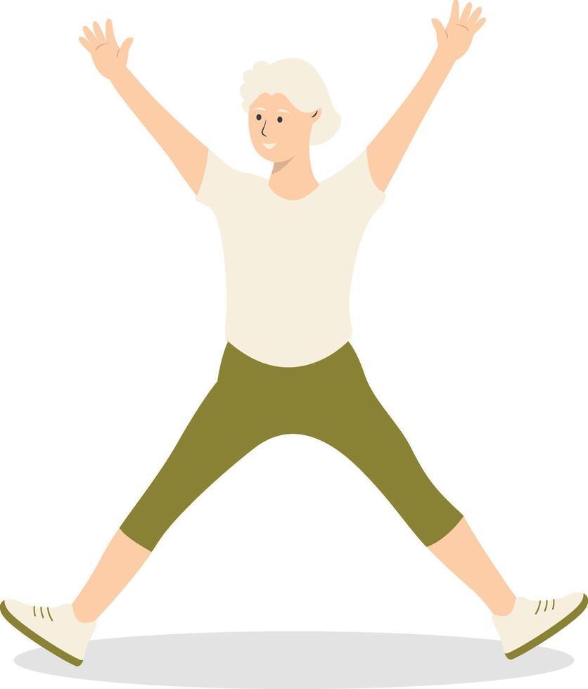 Illustration of Active Elderly Person in Cartoon Design vector