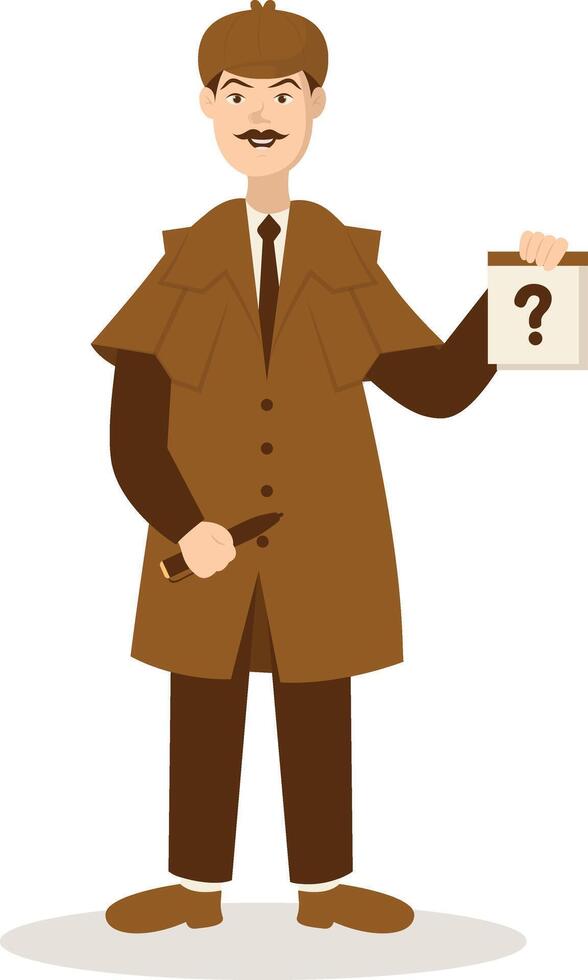 Detective Profession Illustration with Flat Cartoon Design. vector