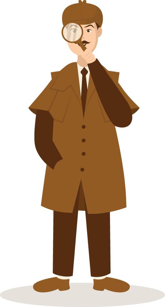 Detective Profession Illustration in Flat Cartoon Design. vector