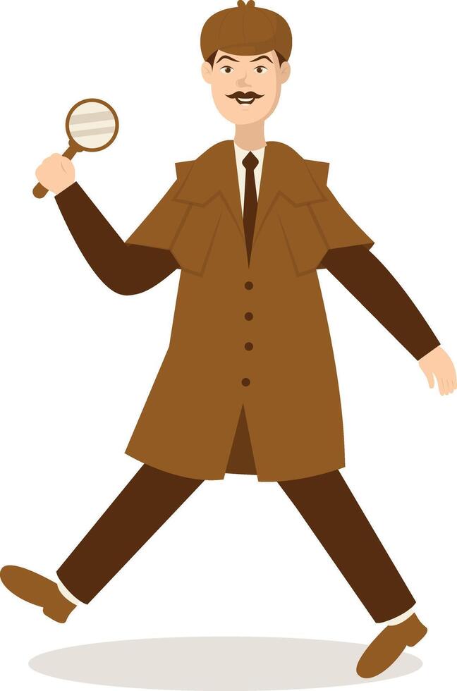 Detective Profession Illustration in Flat Cartoon Design Style vector