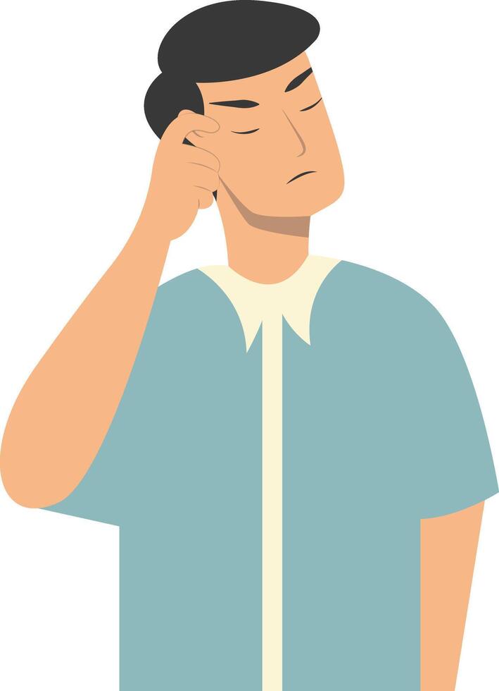 Illustration of People Confused and Thinking with Flat Design vector