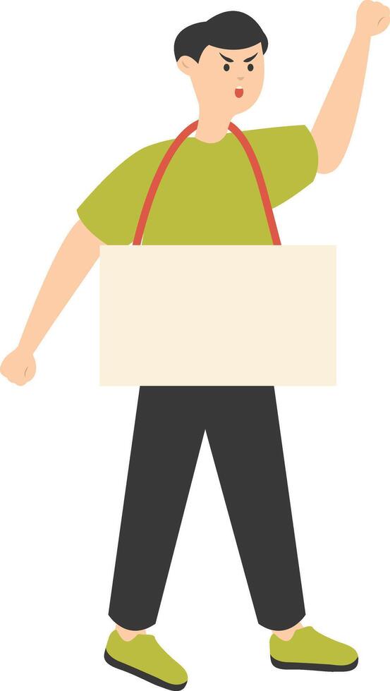 Person Holding Banner Character vector