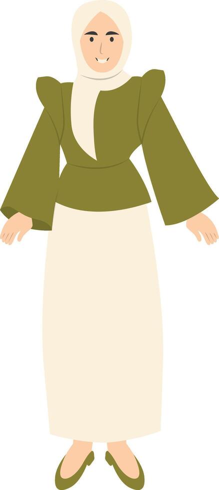 Hijab Girl Fashion Isolated on White Background vector