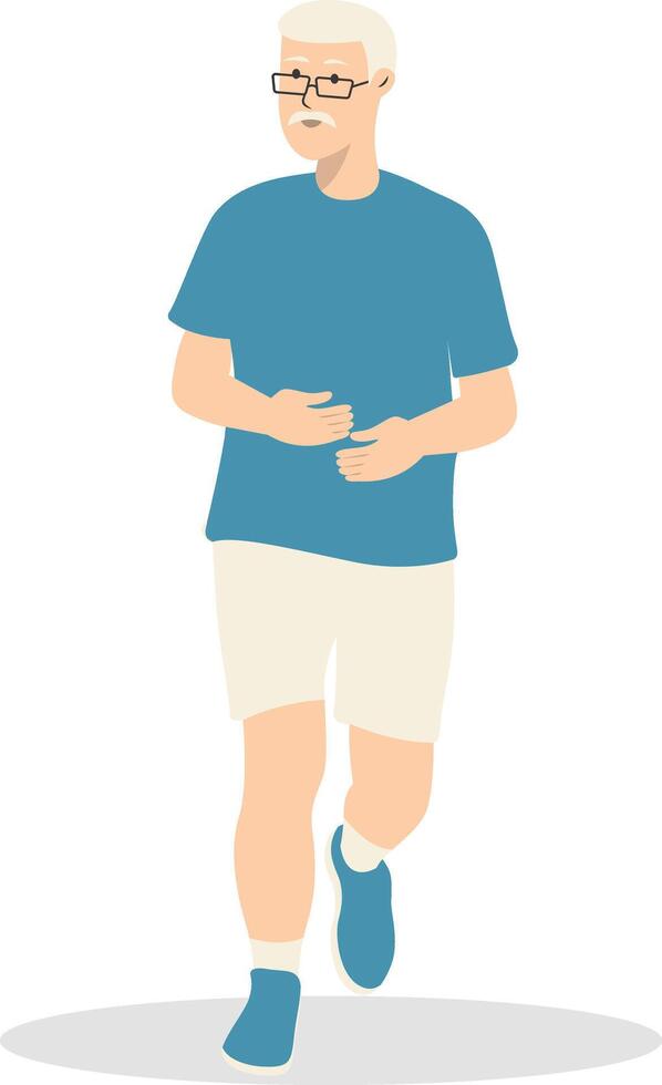 Illustration of Active Elderly Person in Cartoon Shape vector