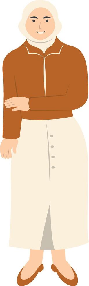 Hijab Girl Fashion Isolated on White Background. vector