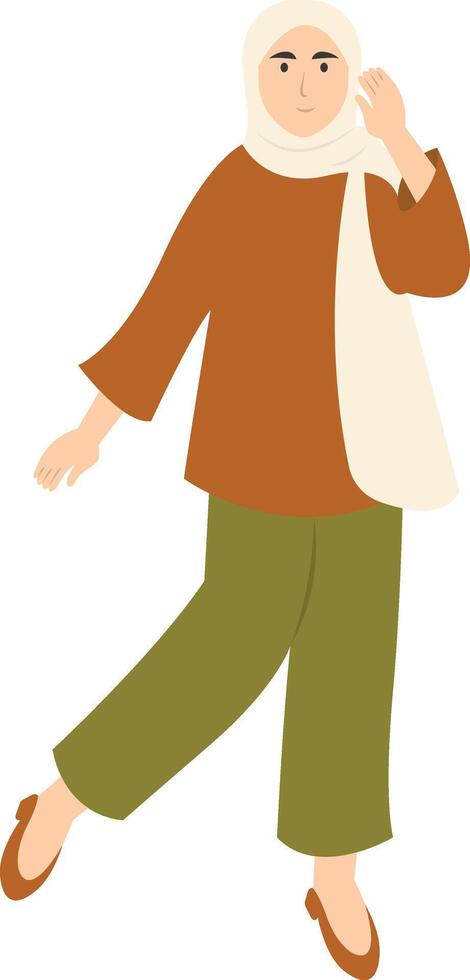Hijab Girl Fashion with Flat Design vector