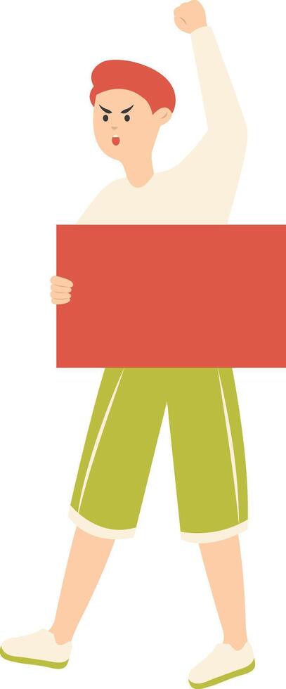 Person Holding Banner Character with Flat Design vector