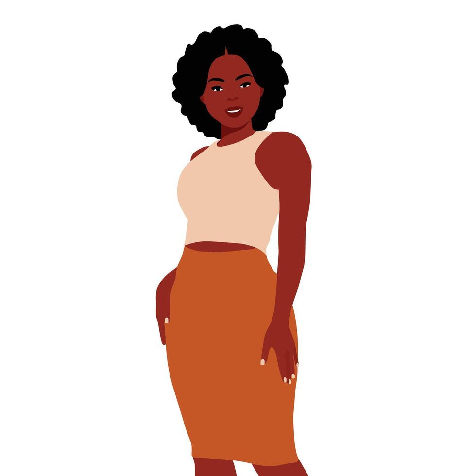 Blac woman in tight skirt vector