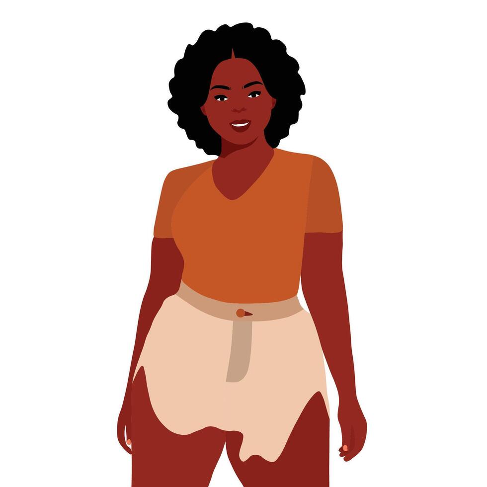 Black girl in torn short vector