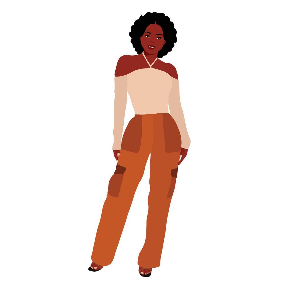 Black girl in baggy pants vector