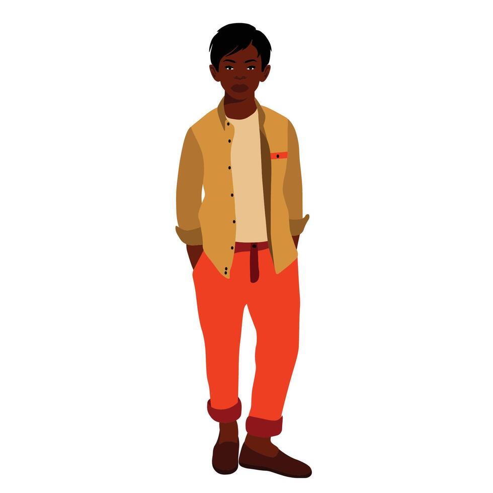 Black boy in elegant style vector