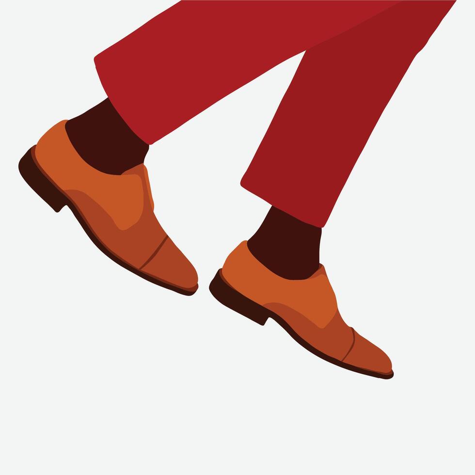 Man walking in brown shoes vector