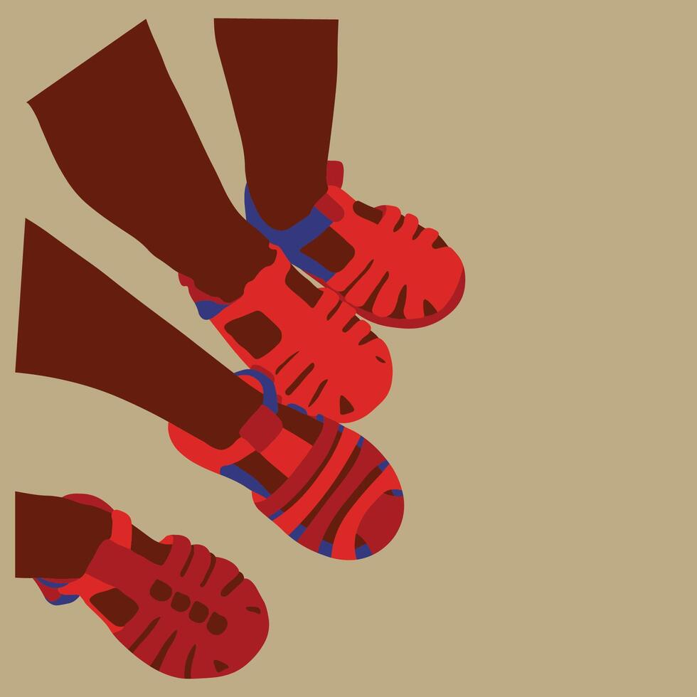 children cute sandals vector