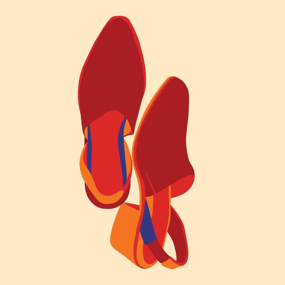 Red female boots vector
