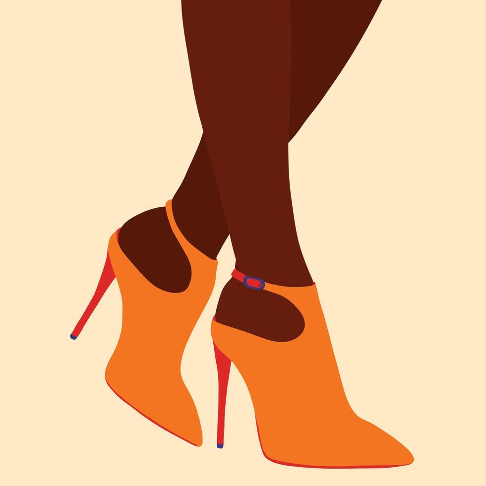 Beautiful orange heels vector
