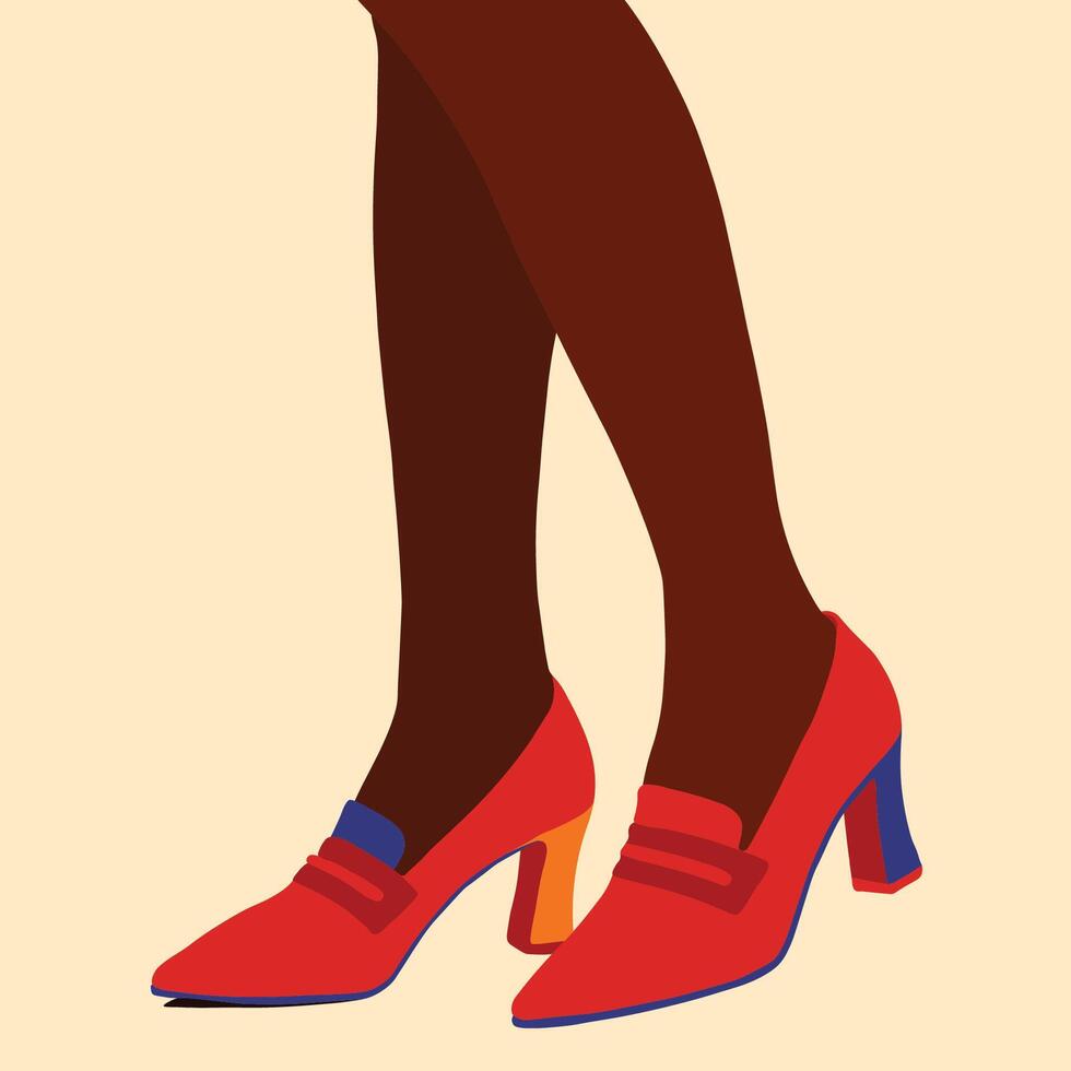 Black legs in work heels vector