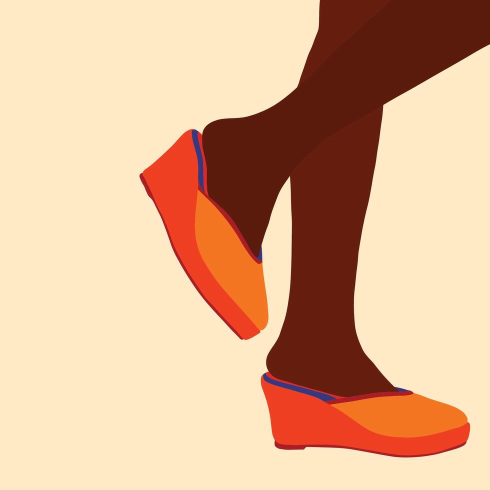 Black woman in sandals vector