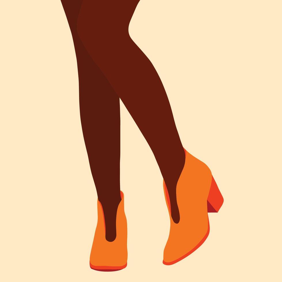 Black legs in cute boots vector