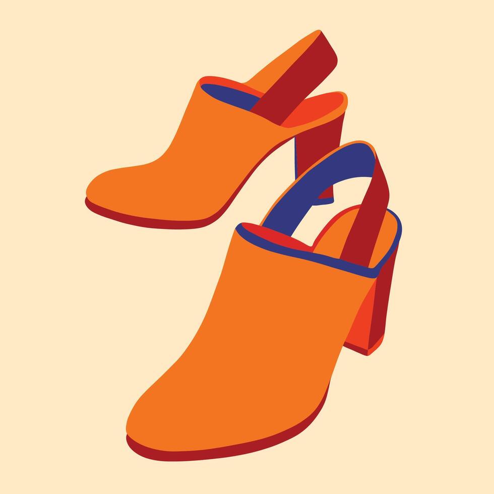 Female orange boots vector