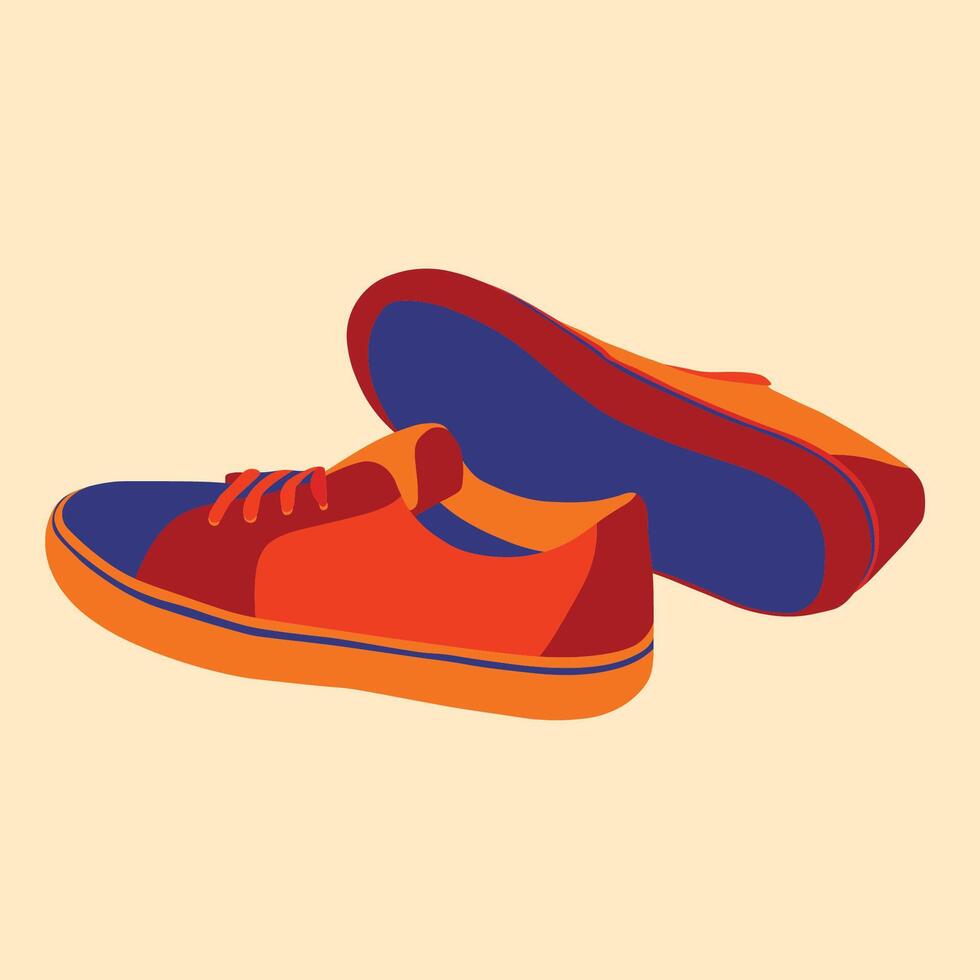Flat unisex sneakers vector