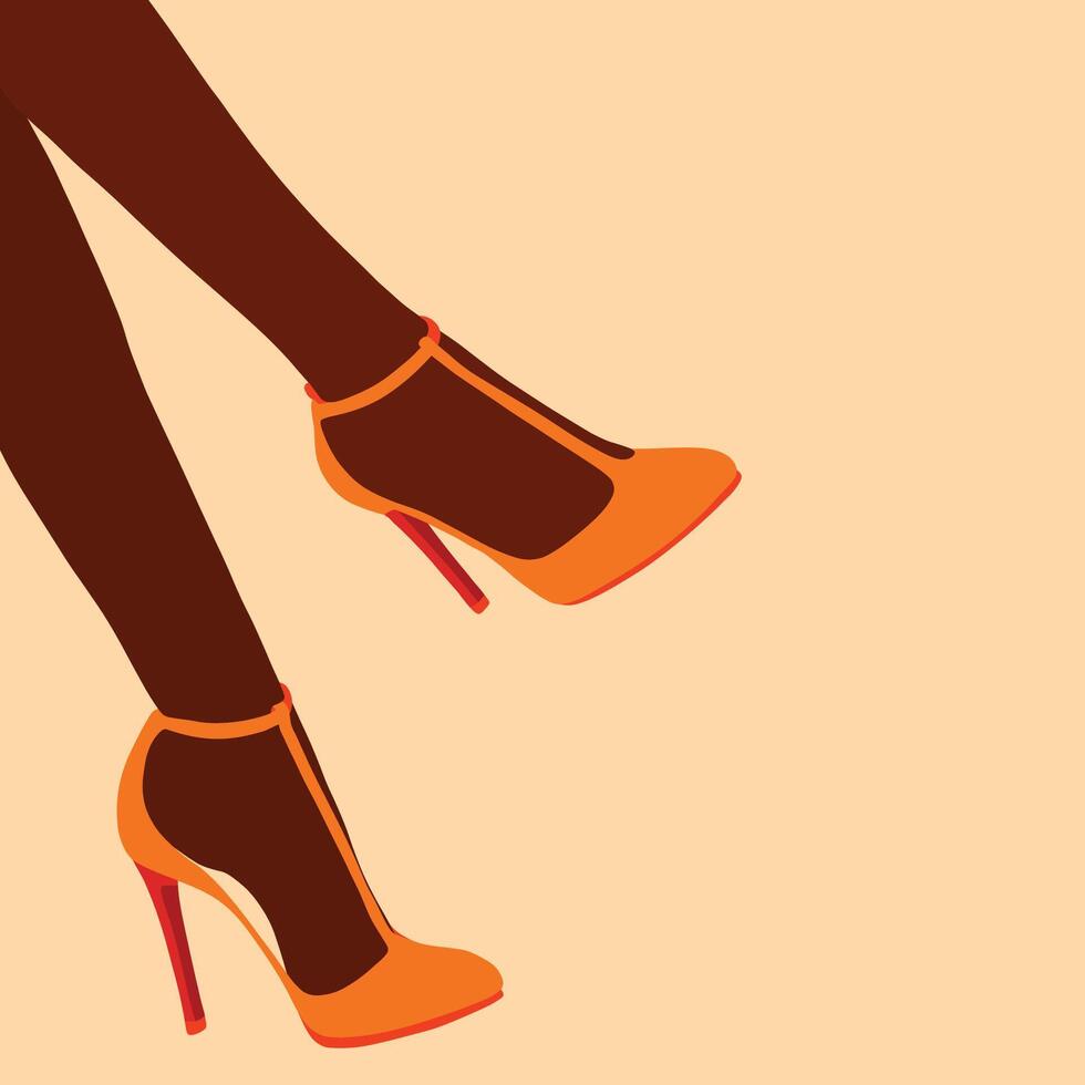 Woman in high heel shoes vector