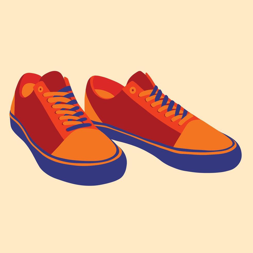 Blue illustration of sneakers vector