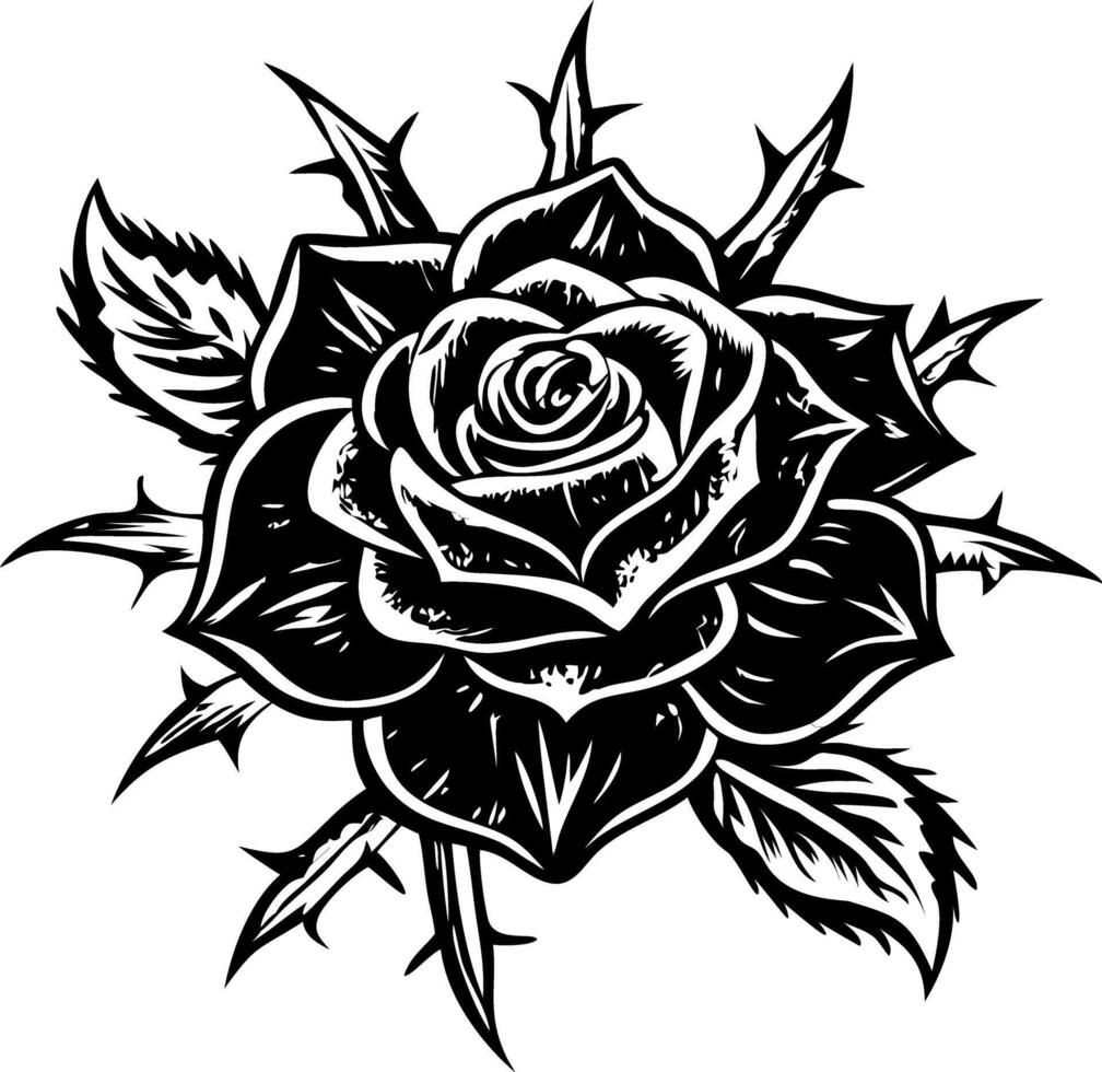 Blooming rose illustration in vintage style vector
