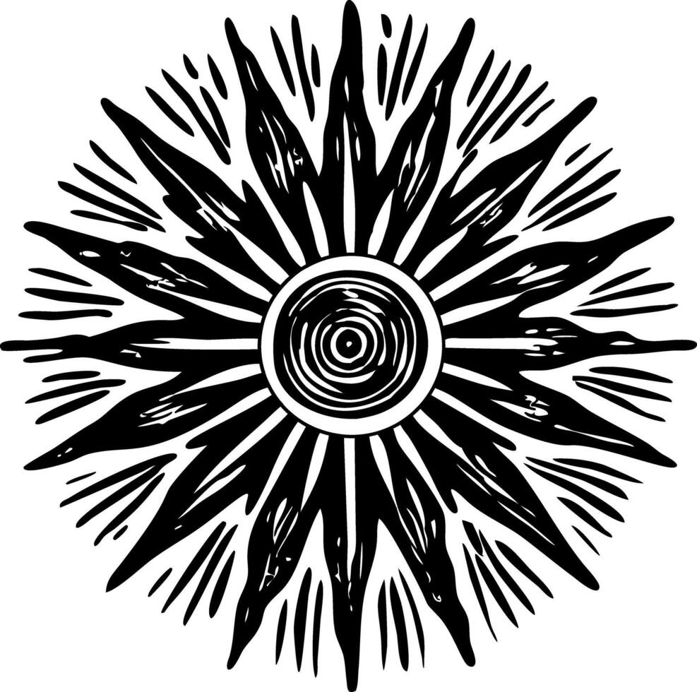 Sunburst tattoo illustration in vintage style vector
