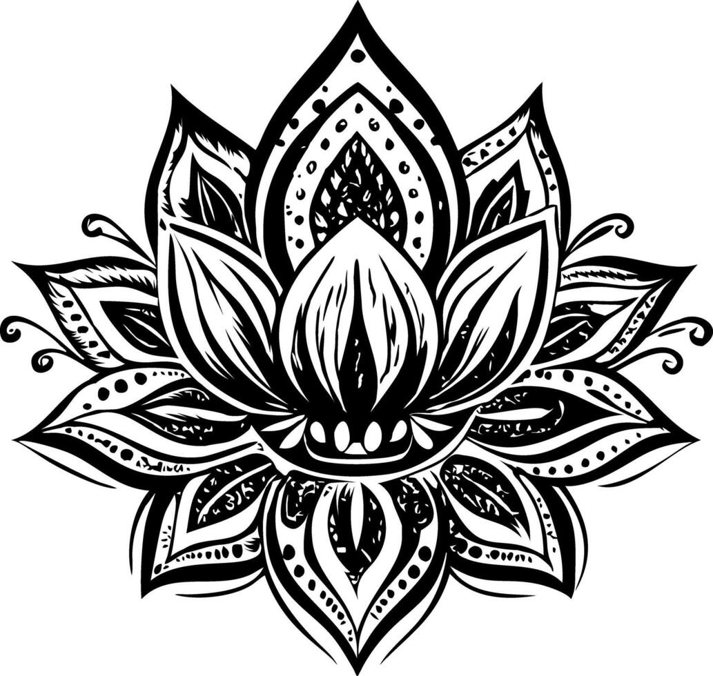 A glyph illustration of lotus flower vector