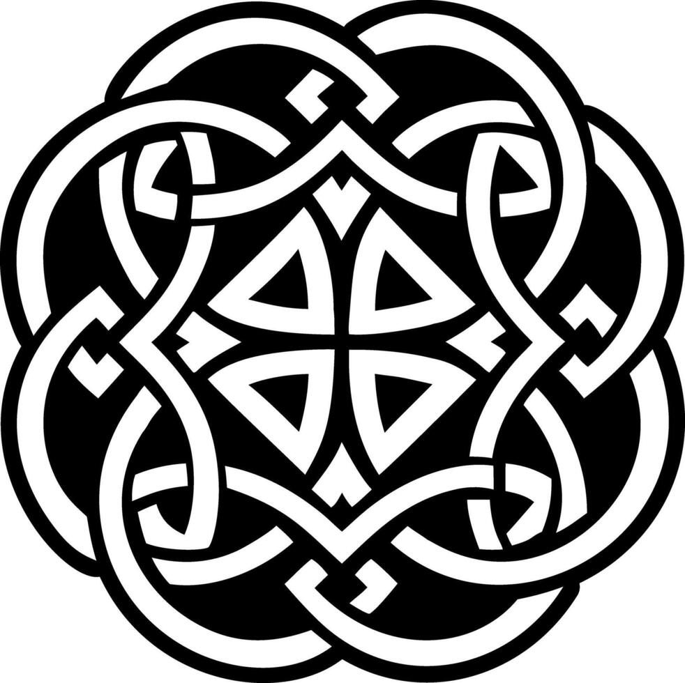 Celtic interlace icon in filled style vector