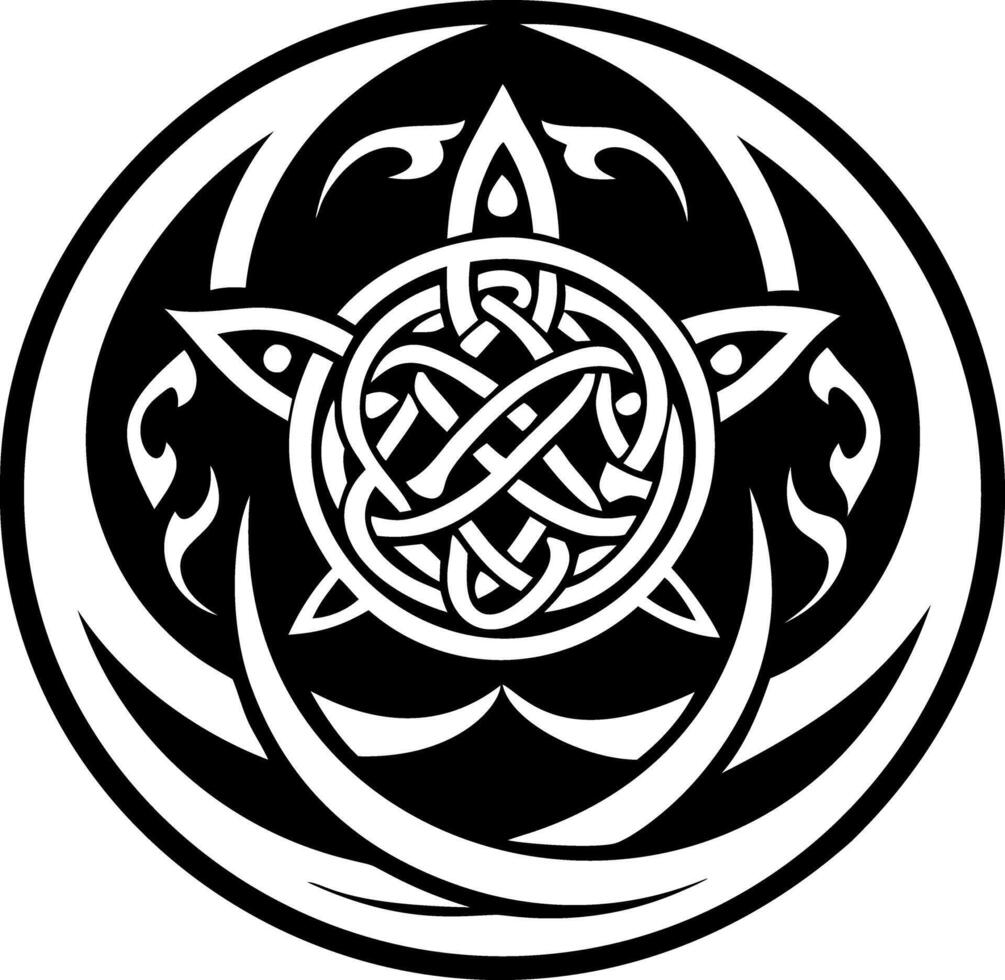A filled style icon of celtic power symbol vector