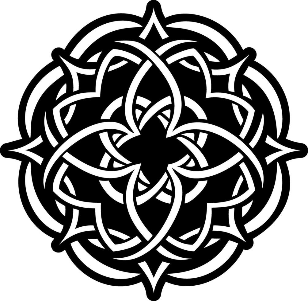 Celtic ornament icon in solid style vector