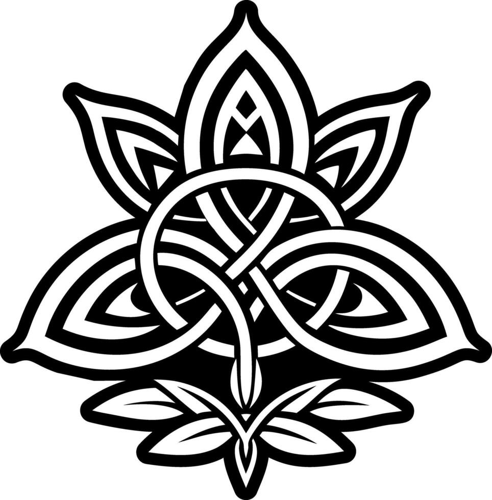 Celtic seedling icon in solid style vector