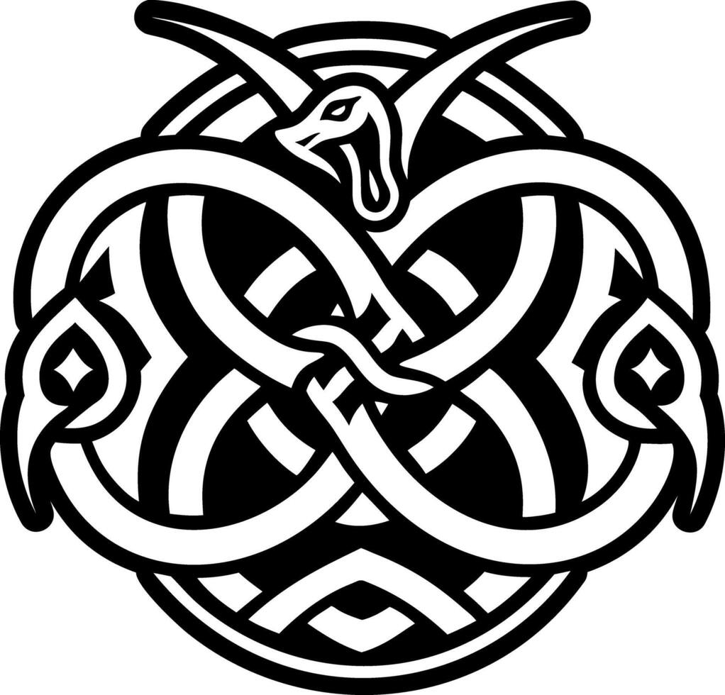 Celtic snake icon in filled style vector