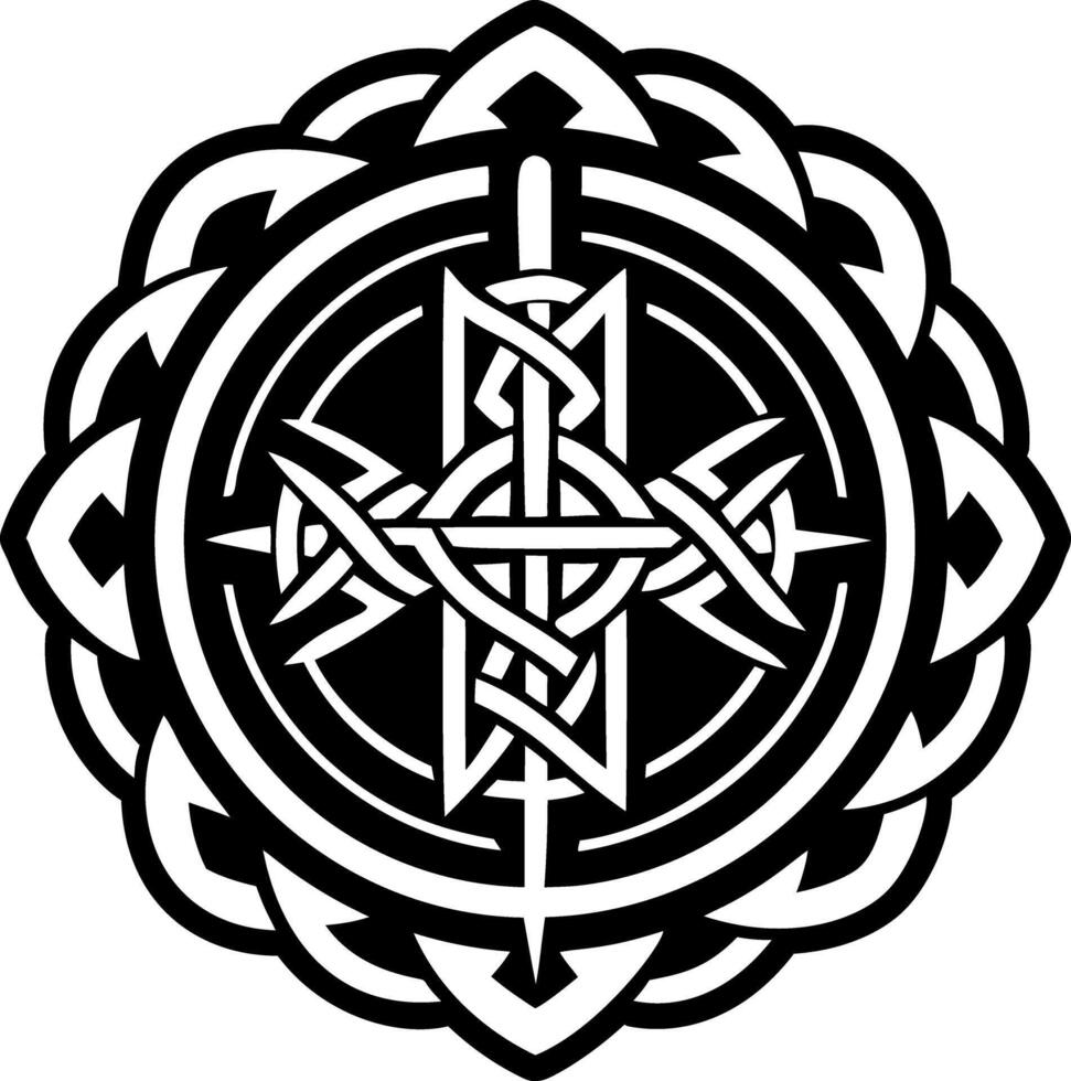 Ogham celtic icon in filled style vector