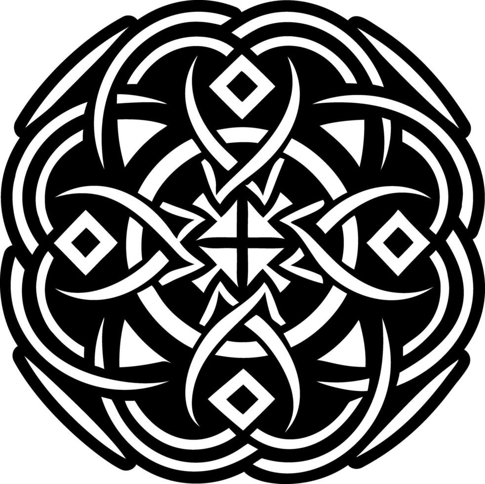 A glyph style icon of ogham knotwork symbol vector