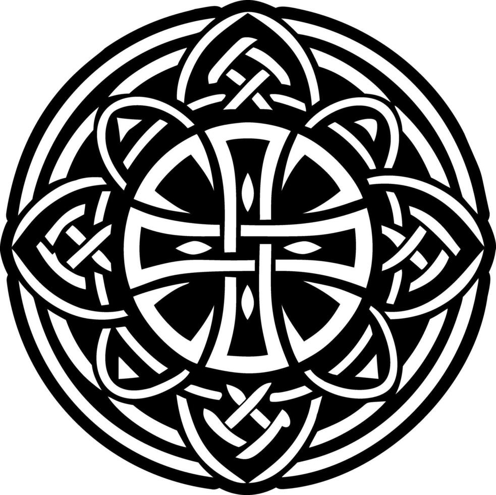 A solid style icon of mystic cross symbol vector
