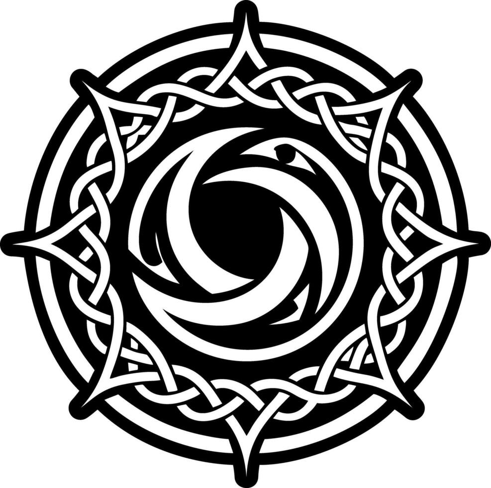 Sacred spiral icon in glyph style vector