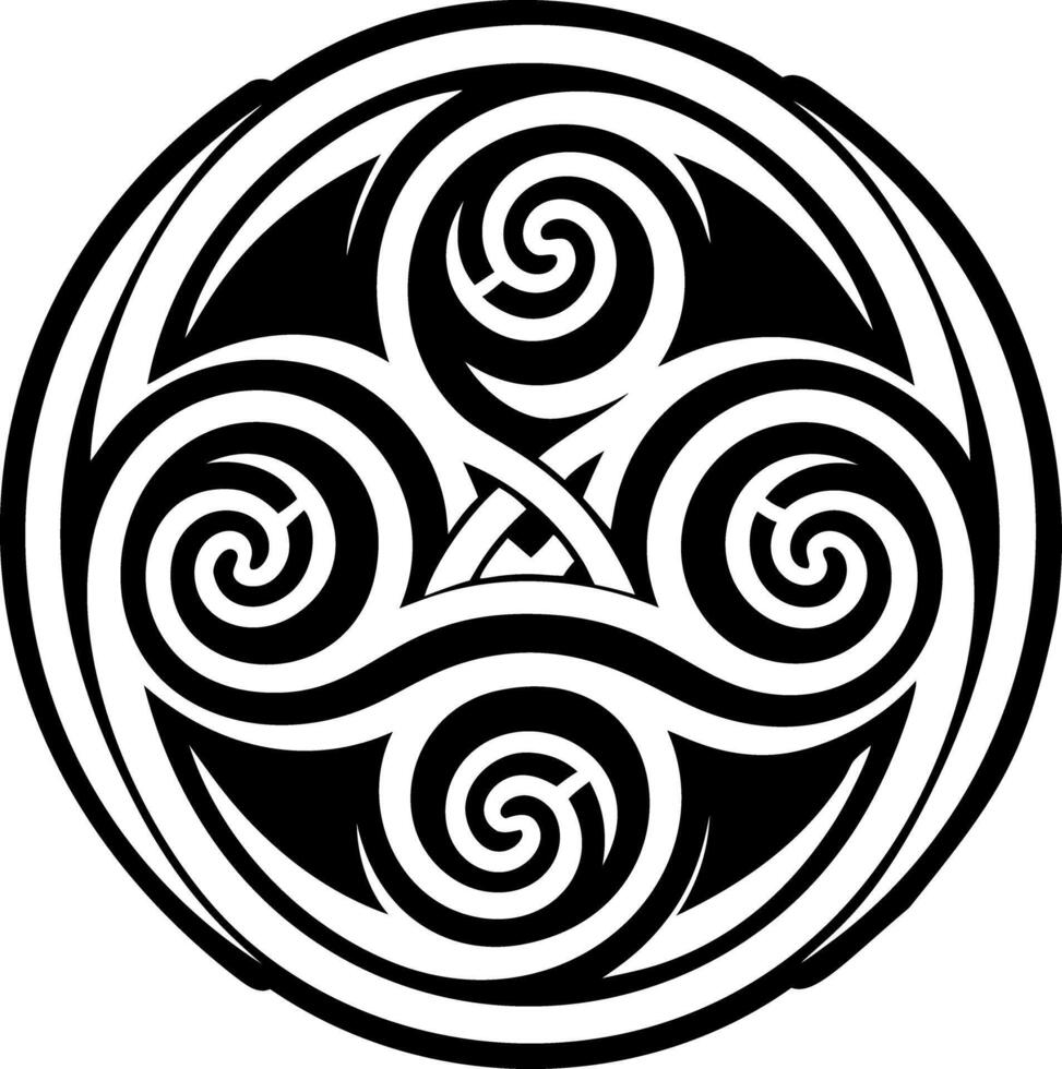 A solid style icon of spiral art symbol vector
