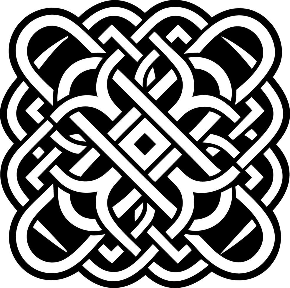 A solid style icon of square knot symbol vector