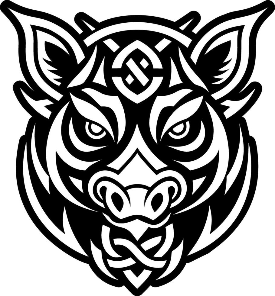 A solid style icon of boar head symbol vector