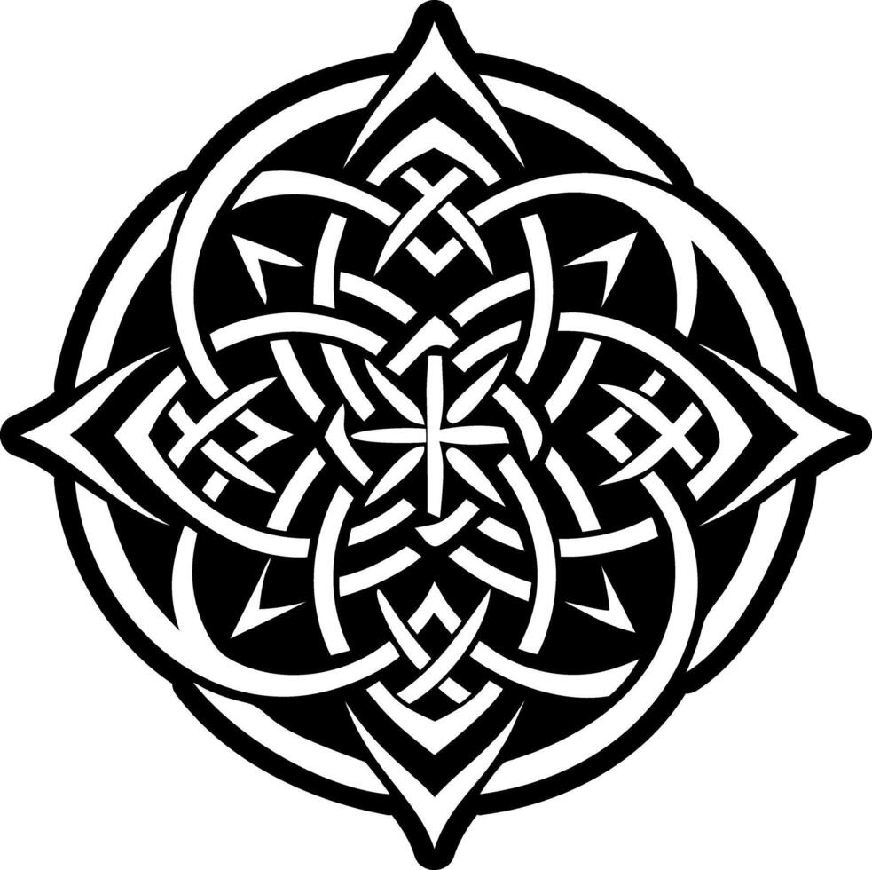 A glyph style icon of celestial celtic symbol vector