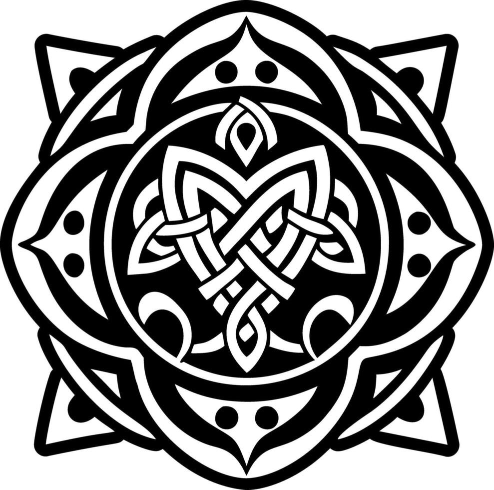 A filled style icon of celtic carving symbol vector