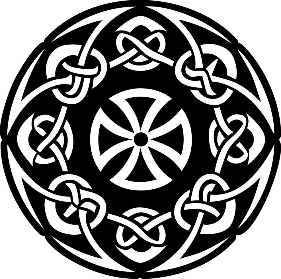 Celtic circle icon in filled style vector